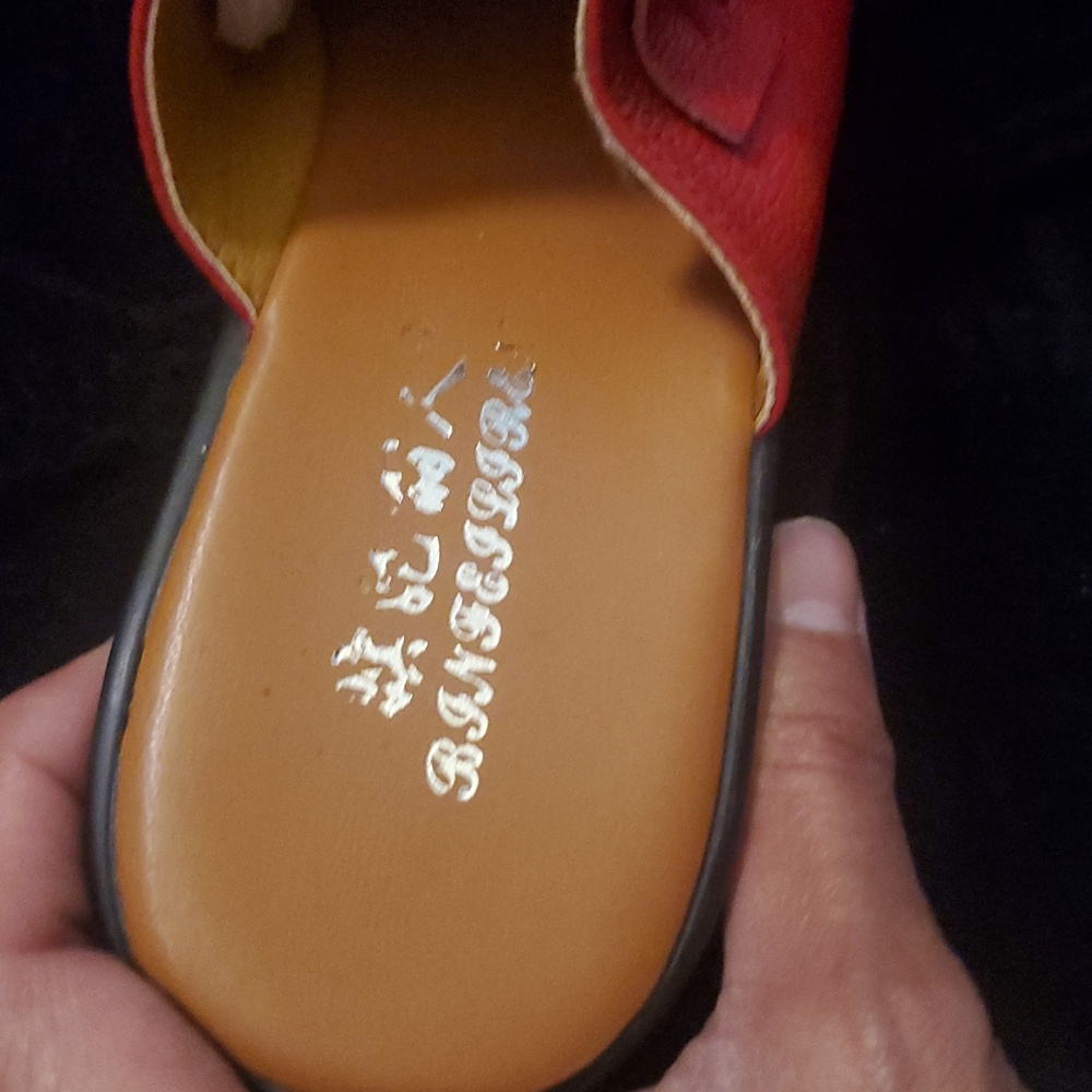 β€ Chinese Red Women's Slide Sandals SIZE 6 - Picture 5 of 7